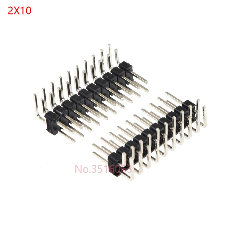 10PCS Double row MALE 2.54MM PITCH Right Angle PIN Header connector 2*2/3/4/5/6/7/8/9/10/16/20/40 PIN/P 2x/3/4/5/6/8/10/16/20/40