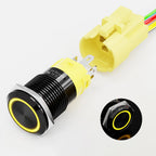 16/19/22mm IP67 Waterproof Push Button Switch LED Ring Light Momentary/Latching Harness Connector Car Engine Power Switches