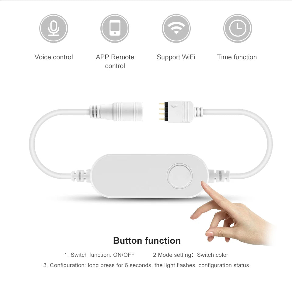 Tuya Smart Controller WIFI Led Controller 4pin/DC LED Strip Light Dimmable LED Dimmmer For 12V 5050 2835 Cob Neon Tape