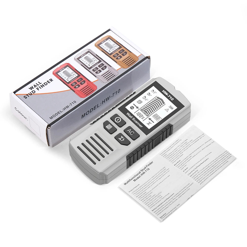 6 in 1 Wall Metal Detector Depth Wall Stud Finder Metal Wood Studs AC Voltage Live Wire Detect Wall Scanner Electric Box Finder