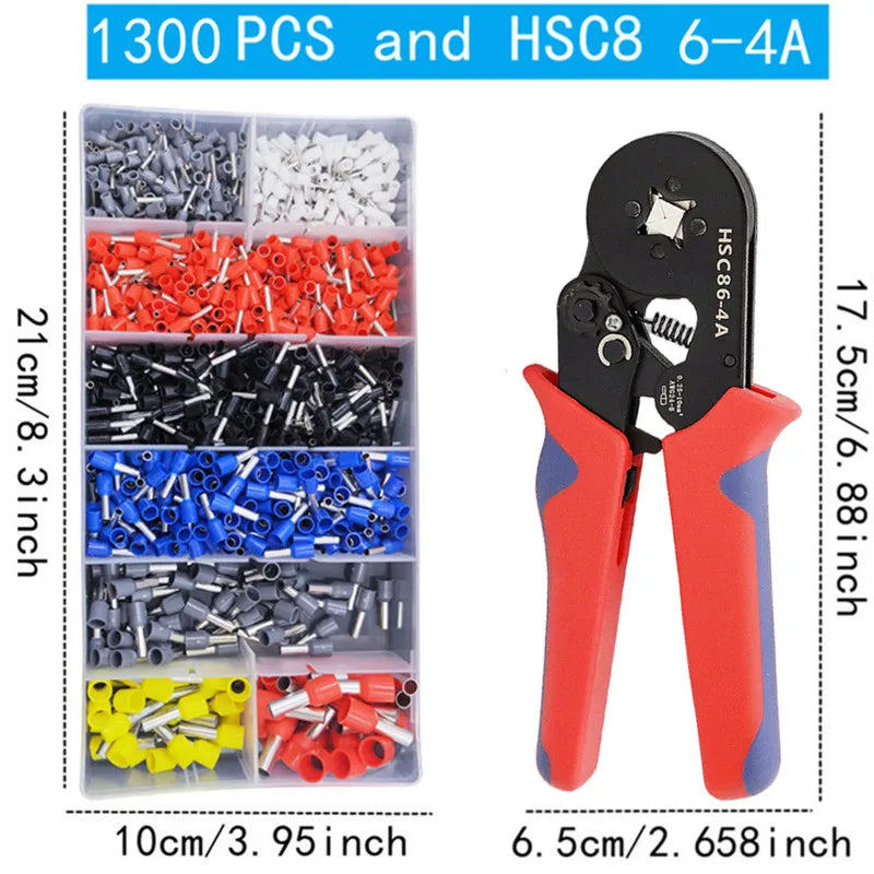VE Tubular Crimp Terminals,Cable Electrical Connector,Insulated Wire Connectors,Tube Type Terminal Crimping Pliers HSC86-4