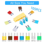 35/56/70/84/100/105/126pcs Micro 2 Blade Fuse Assortment Kit for Truck Replacement with Fuse Puller(5A,7.5A,10A,15A,20A,25A,30A)