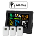 Wireless Weather Station with 3 Sensors 8 Channels 100m Range Indoor/Outdoor Thermometer Hygrometer Alarm Clock for Home Office