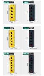 1/2/3/4/5 Hole Waterproof Button Switch Control Box Button Emergency Stop Dustproof Waterproof IP65 Button Thickened Yellow Gray