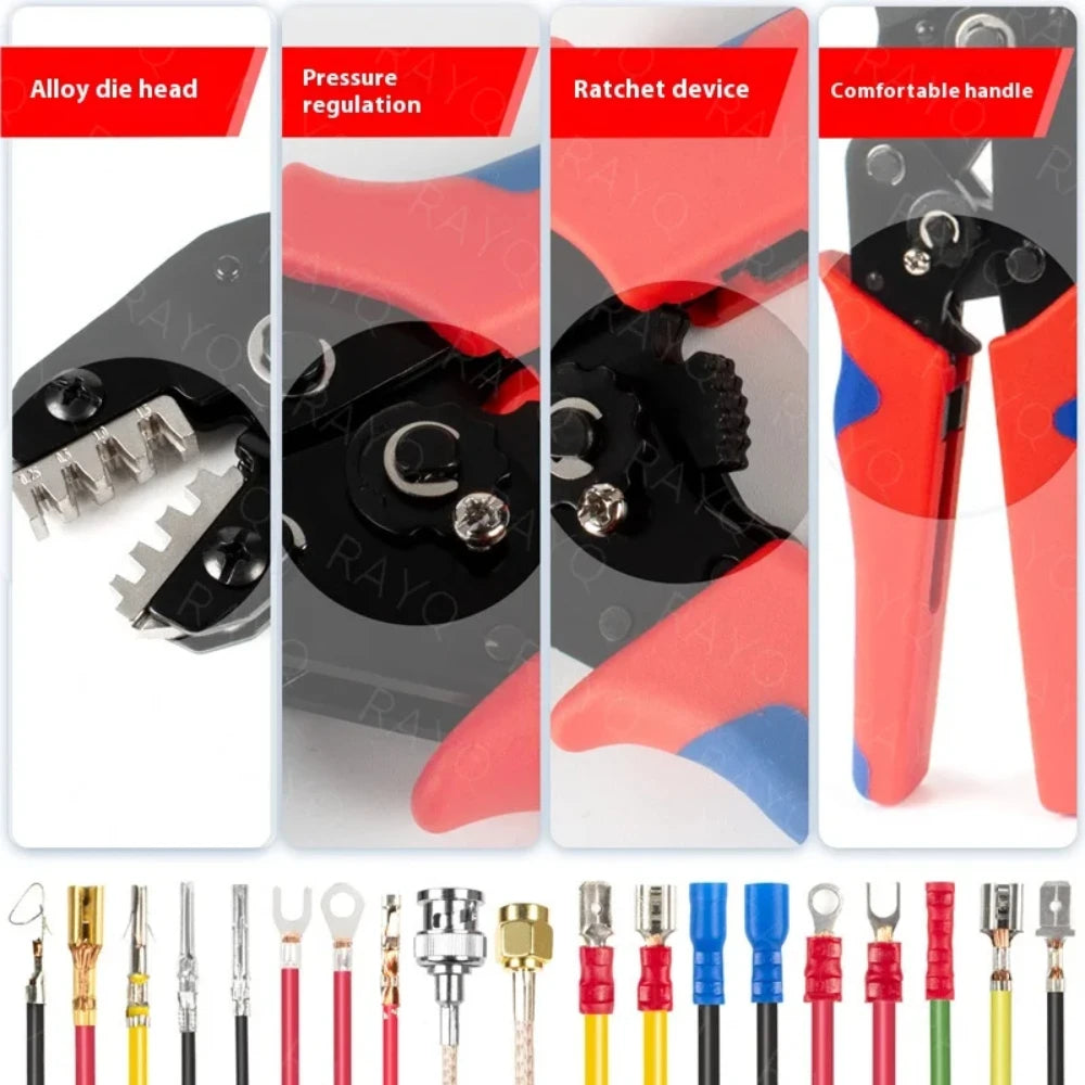Crimping Tool For Dupont JST MOLEX Terminals,No/Pre Insulated Ferrules,Butt Connectors,Solar & Coax Connectors SN-58B 2549 2546B