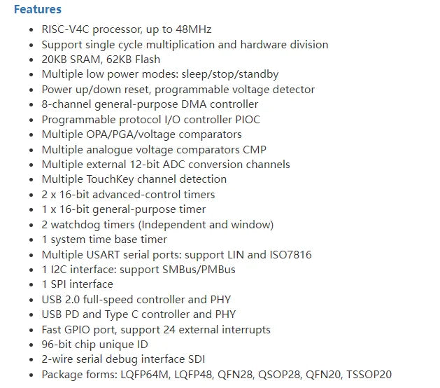 10Pcs/lot CH32X035 Microcontrollers CH32x035 Industrial Grade RISC USB PD PHY MCUs