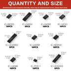 85PCS IC Chip Kit DIP Integrated Circuit NE555 LM324 LM358 ULNN2803 Single Precision Timer DIY Electronic Components Tentacle