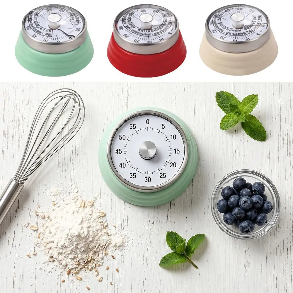 Magnetic Suction Countdown Alarm Clock 60 Minutes Battery Free Children Study Timer Mechanical Operation Visual Display