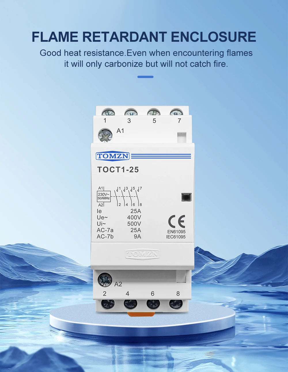 TOMZN TOCT1 4P 25A 4NO 4NC 2NC2NO 220V/230V 50/60Hz Din Rail Household AC Modular Contactor
