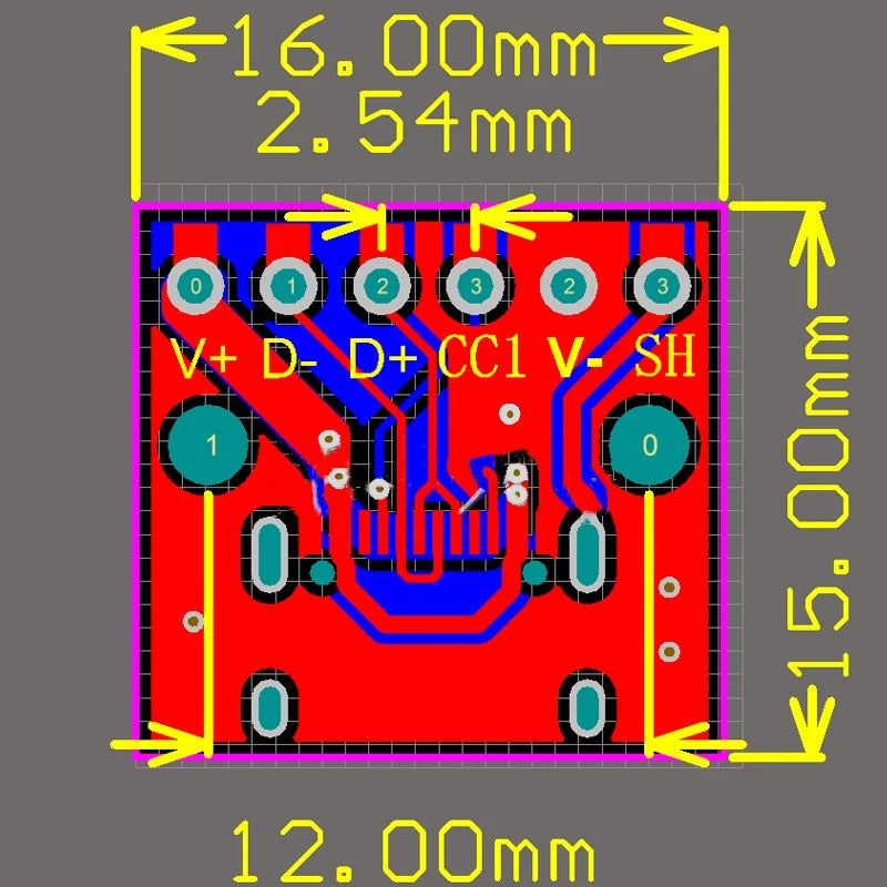 1PC Type C USB 3.1 Female Base 16p Test Board to 6p DIP Plug Type-C Female Test Board PCB Connector With Pin