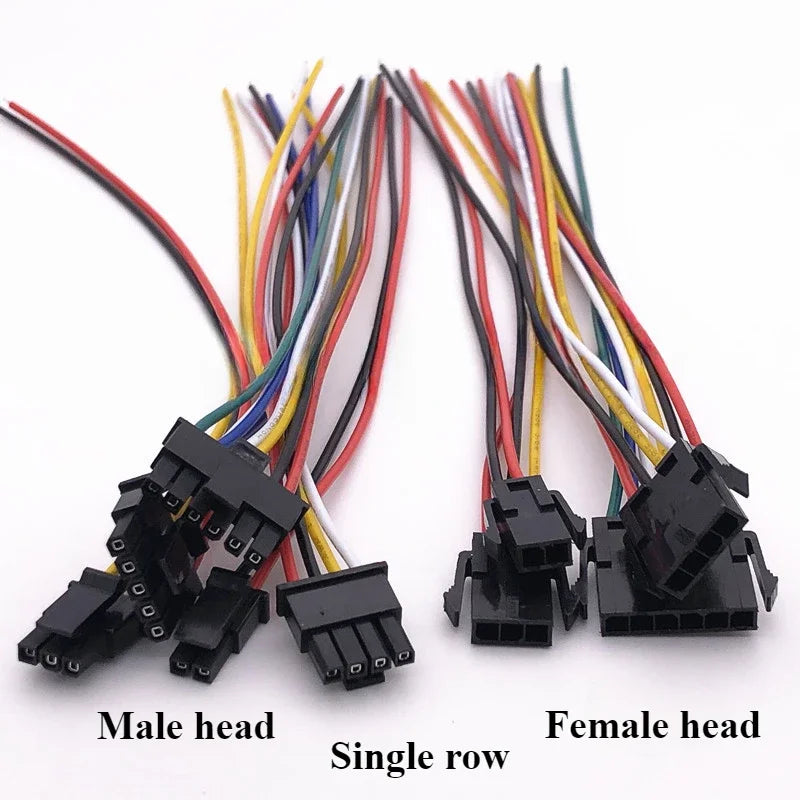 5/10/50pcs Micro-Fit 3.0mm Pitch Connector with 22AWG 20cm Cables Mx3.0 Singlel Row 2/3/4/5/6Pin Male Female Air Docking Housing