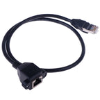 1Pc RJ45 Male to Female Screw Panel Mount Ethernet LAN Network Extension Cable