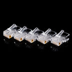1-50pcs RJ45 Cat6 Pass Through Connector Cat 6/Cat5e RJ-45 Ends Gold Plated for Stranded UTP Network Cable Ethernet Modular Plug