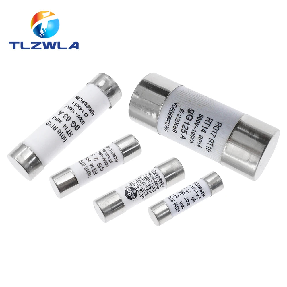 5PCS 8.5*31.5mm 14*51mm 22*58mm Fast low Ceramic Fuse 10x38mm Fuse 380V 500V 0.5A 1A 2A 4A 10A 16A 20A 32A RO14 RO15 RO16 RO17