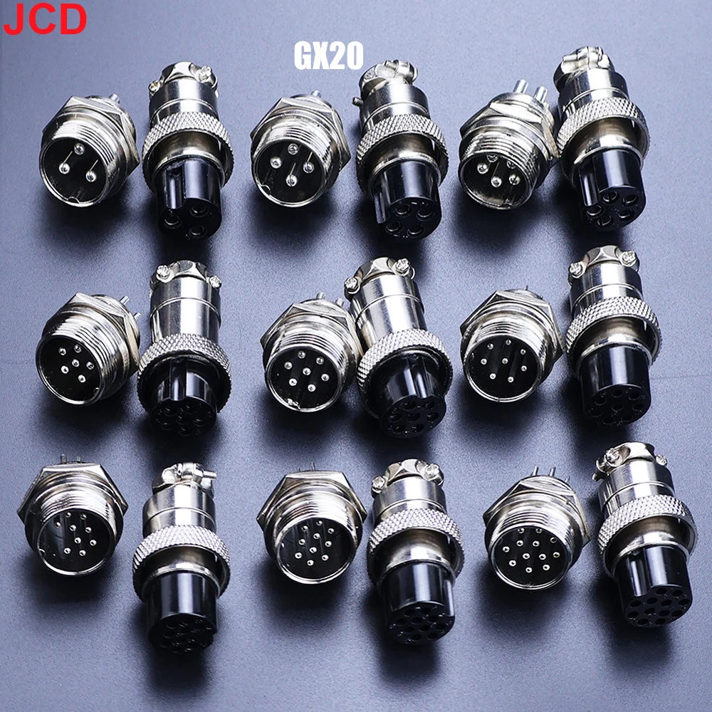 JCD 1Set GX12 GX16 GX20 2 3 4 5 6 7 8 9 10 12Pin Docking Aviation Plug Socket Waterproof Circular Connector