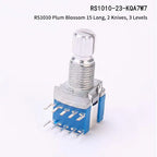 2 Piece RS1010 Band Rotary Switch 1 Pole 2 3 4 5 6 Position 2 Pole 2 3 4 Option for Lab Prototyping and Audio Control