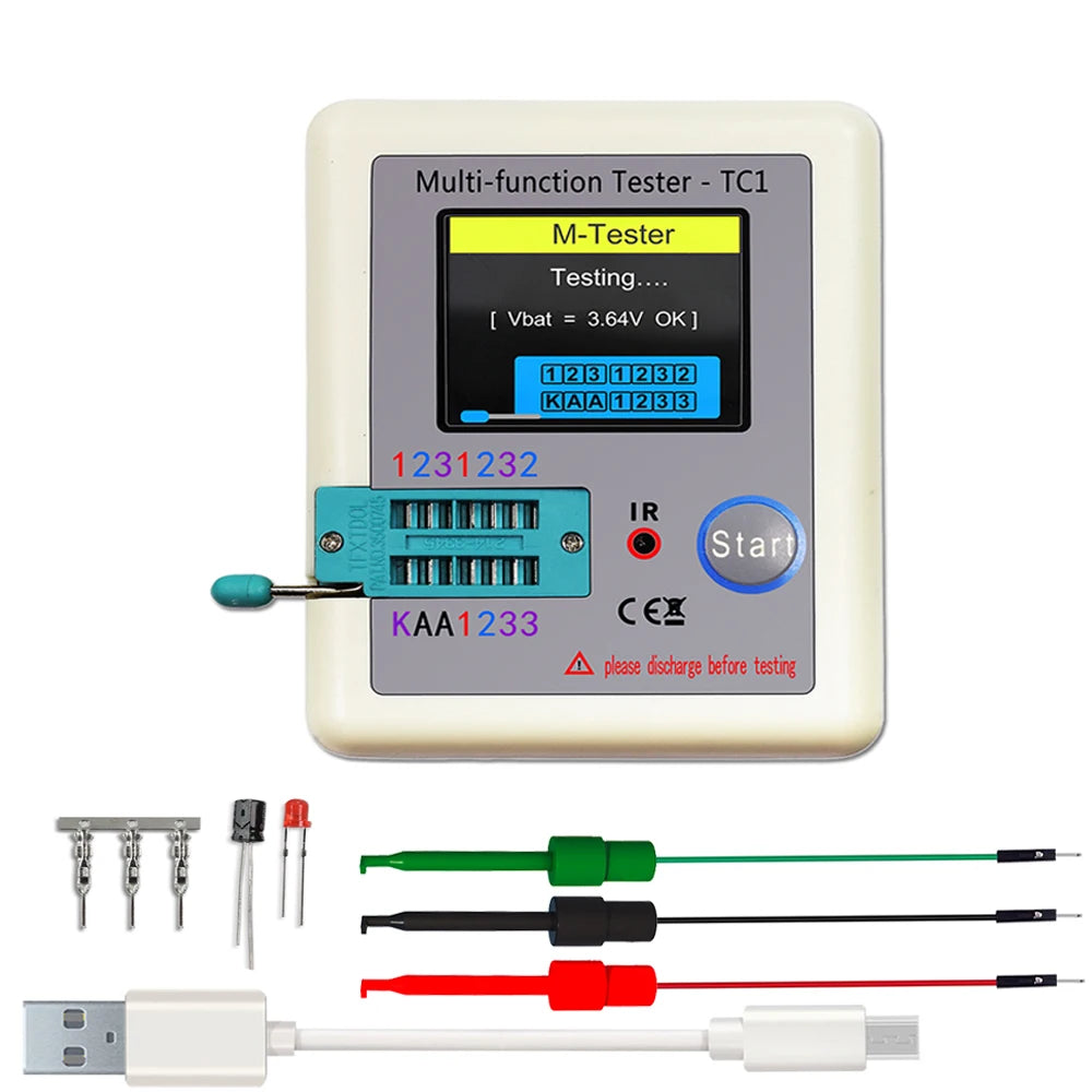 LCR-TC1 LCR-T7 Transistor Tester Multimeter Colorful Display TFT For Diode Triode MOS/PNP/NPN Capacitor Resistor Transistor
