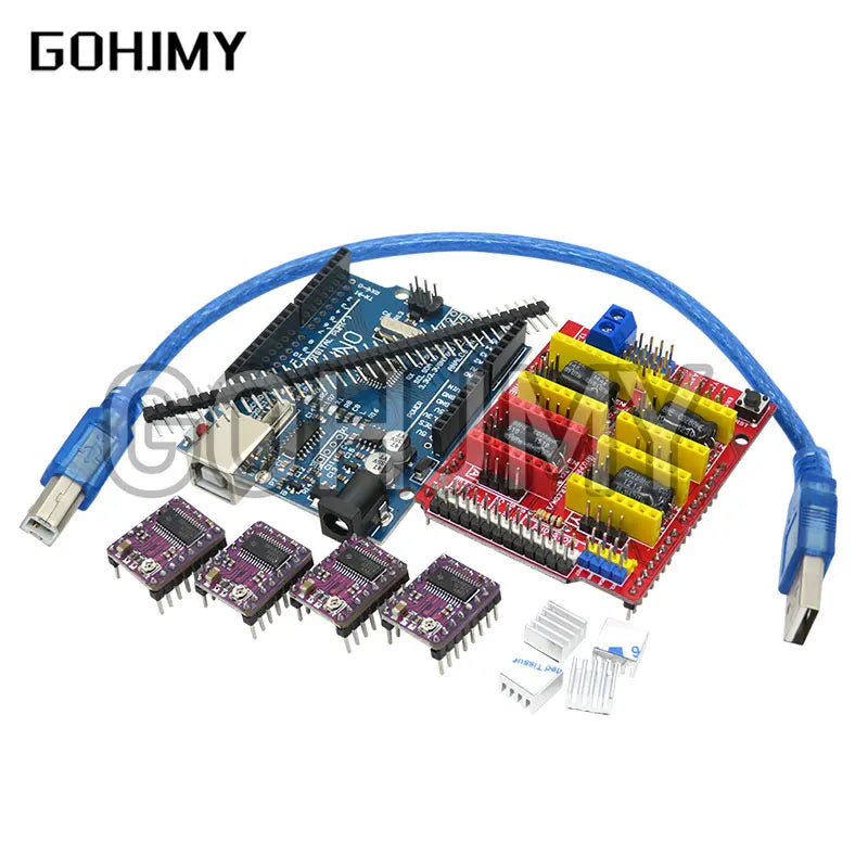UNO R3 with 30cm USB cable + CNC Shield V3 engraving machine 3D Printe + 4pcs A4988 / DRV8825 driver expansion board for Arduino