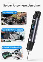 FNIRSI HS-03 Wireless Soldering Iron 10W Rechargeable Portable Soldering Iron 100-450℃ Adjustable Professional Soldering Kit