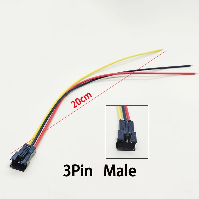 5/10PCS SM Terminal Wire JST Docking Plug 20CM Length 2/3/4/5/6Pin 2.54MM Tin Plated Male Female Connector