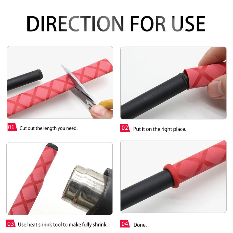 Diameter 15 18 20 22 25 28 30 35 40 45 50mm Non-slip Heat Shrink Tube Fishing Rod Handle Insulated Waterproof Racket Handle Grip