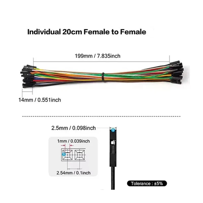 DuPont Wire Breadboard Jumper Cable Wire Male to Male Female to Female Male to Female Ribbon Cable for Arduino DIY 20cm