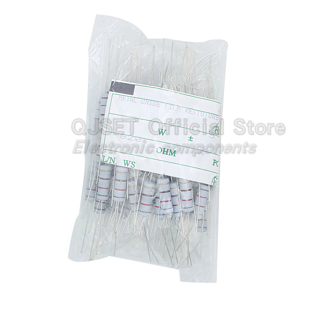 100pcs 3W Carbon Film Resistors 5% Tolerance Oxide Film Resistors 3W 1 47 100 220 470 Ohms 1K 4.7K 10K 47K 100k 200k 470k 1M Ohm