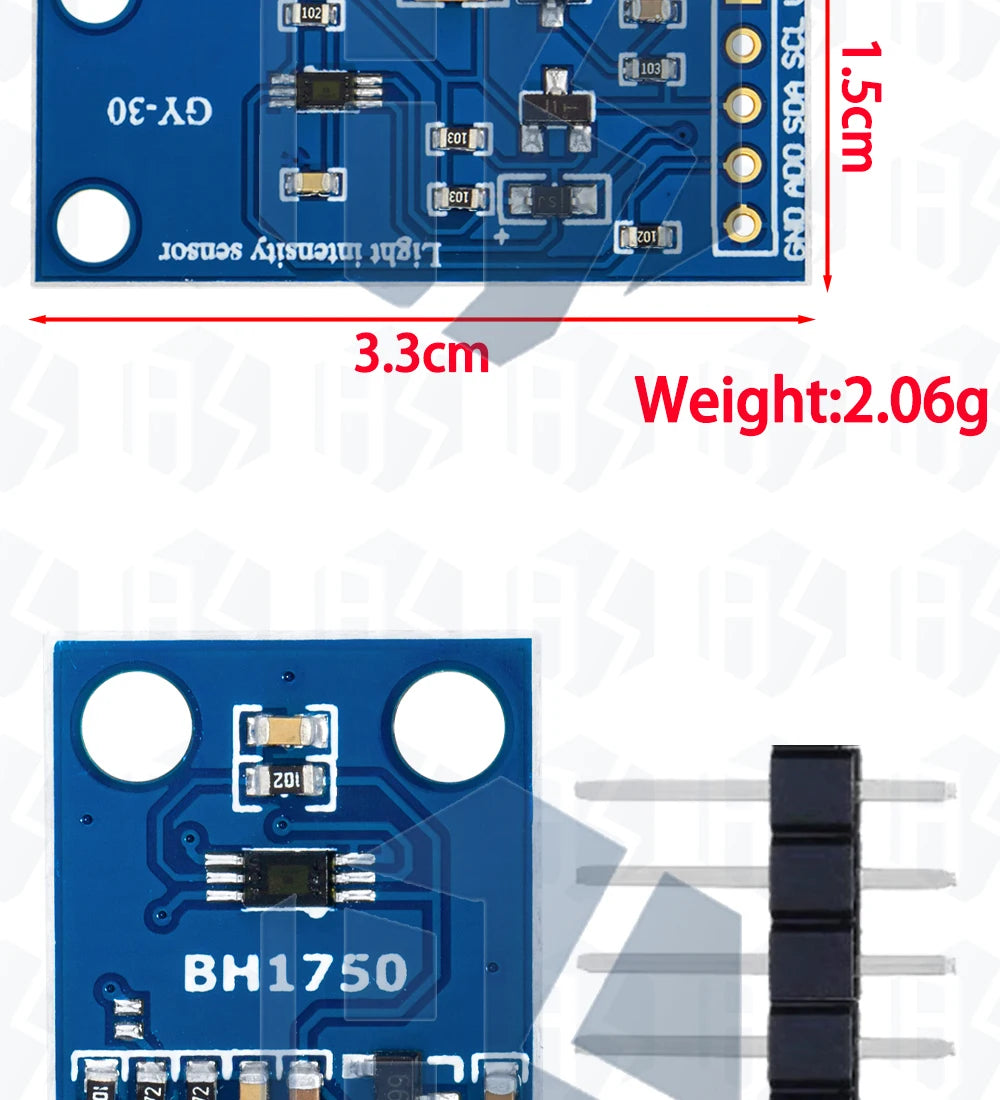 GY - 30 / GY - 302 BH1750 BH1750FVI Light Intensity Illumination Module: 3V - 5V Compatibility for Arduino Projects
