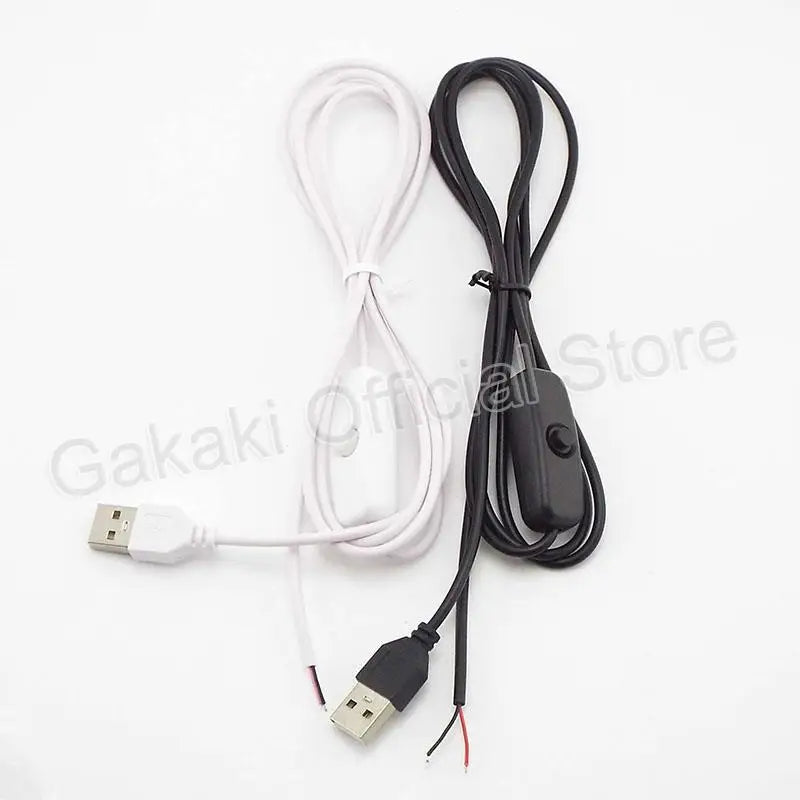 LED Strip USB Connector Cable Extension 2 Pin Power Supply Wire On/Off Switch Electrical 5V Wire For LED Lighting
