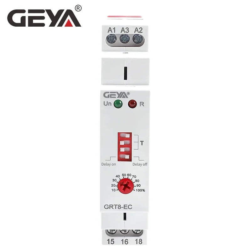 GEYA GRT8-EC 10A Dual Function Timer Relay on Delay or off Delay Relay AC220V/DC24V AC380V ACDC24V-240V Time Relay CE CB ROHS