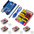 CNC Shield V3 Engraving Machine 3D Printer + 4pcs DRV8825 Or A4988 Driver Expansion Board For Arduino For UNO- R3 With USB Cable
