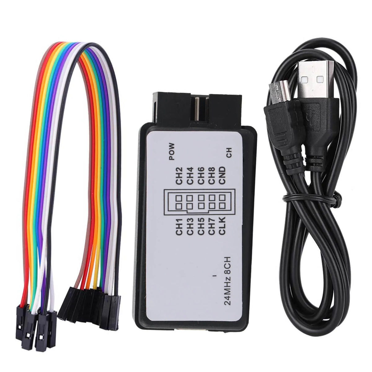 USB Logic Analyzer Device Set Mini Digital  Size 8 Channel Input Memory 24MHz Logic Analyzer 24MHz USB Logic Analyzer