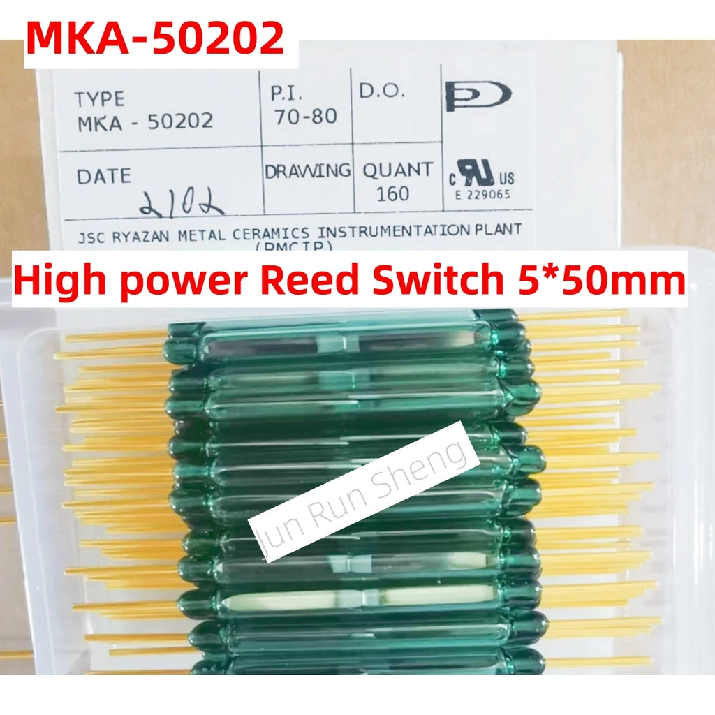 1/10PCS High Power MKA50202 Reed Switch MKA-50202 Normally Open N/O 5*50MM 5A 250W 250V Magnetic Contact Switch Induction Sensor