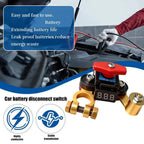 12V 24V Battery Disconnect Switch with Voltage Display Switch & Relays Instant Brass 360 Rotatable for Car Marine Power Protect