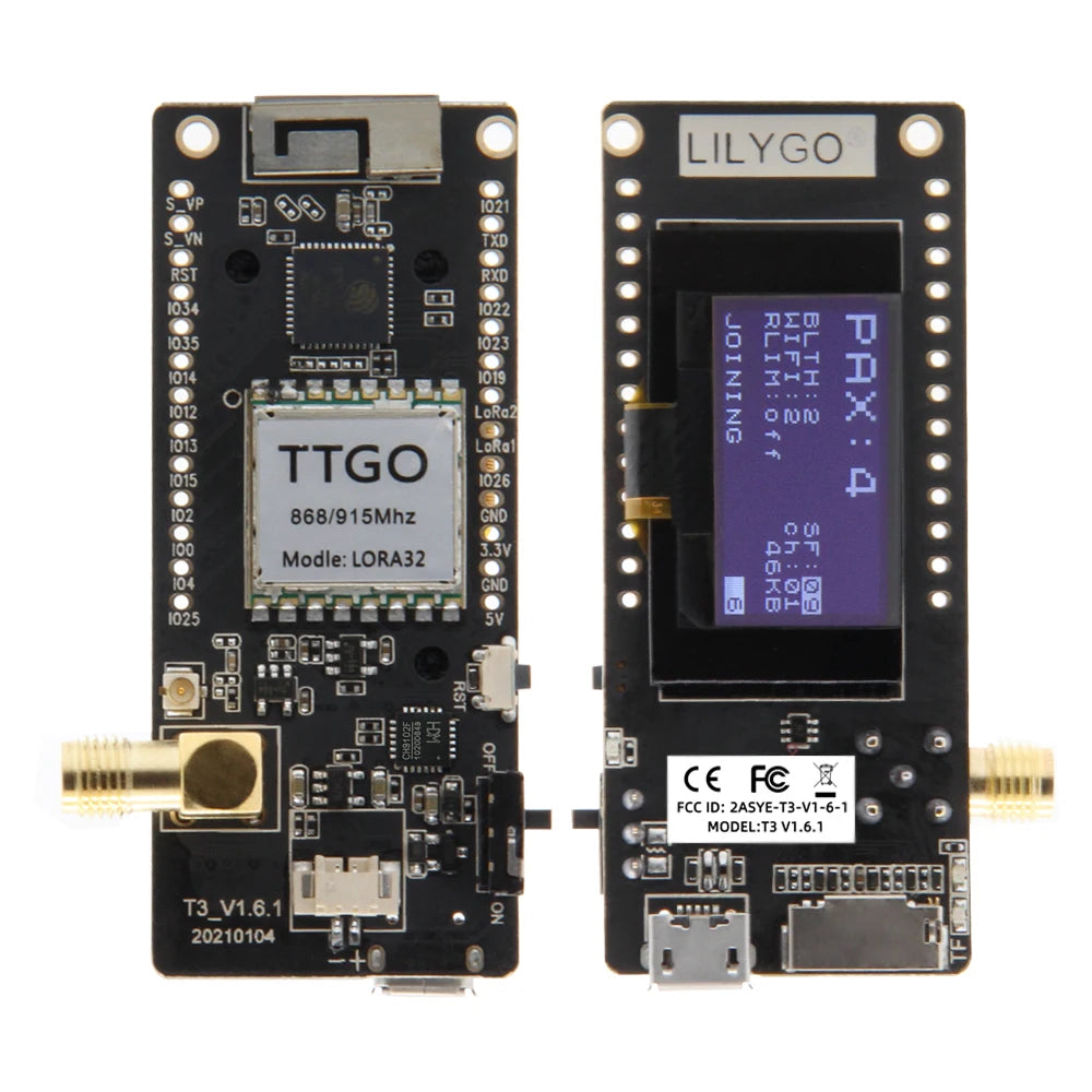 LoRa32 V2.1_1.6 Version 433/868/915Mhz ESP32 LoRa OLED 0.96 Inch SD Card Bluetooth WIFI Wireless Module ESP-32  SMA