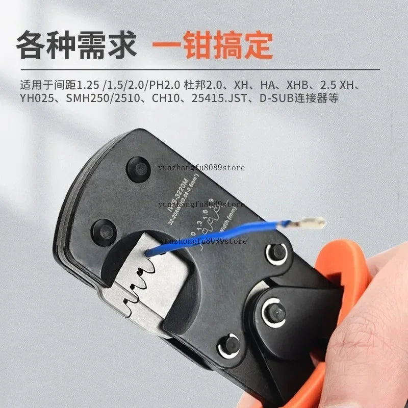 Crimper Plier 0.03-0.52mm² 32-20AWG Micro Connector Ratecheting Crimping Tool Set 1470pcs PH2.0mm Kit