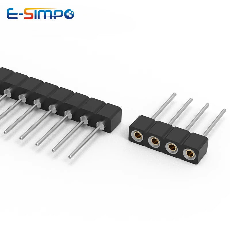 5pc 2.54mm Round Hole Male Tin Gold Female Pin Header 1/2x40P Single/Dual Row Breakable PCB IC Crystal Relay Transistor Socket