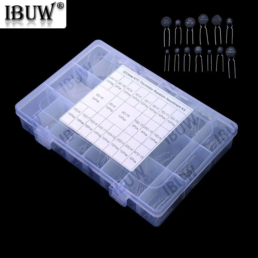 22Values 3D-15 3D-9 5D-5 5D-7 5D-9 NTC Thermistor Resistor Assortment kit 10D-720D-9  8D-15 10D-15 10D-5