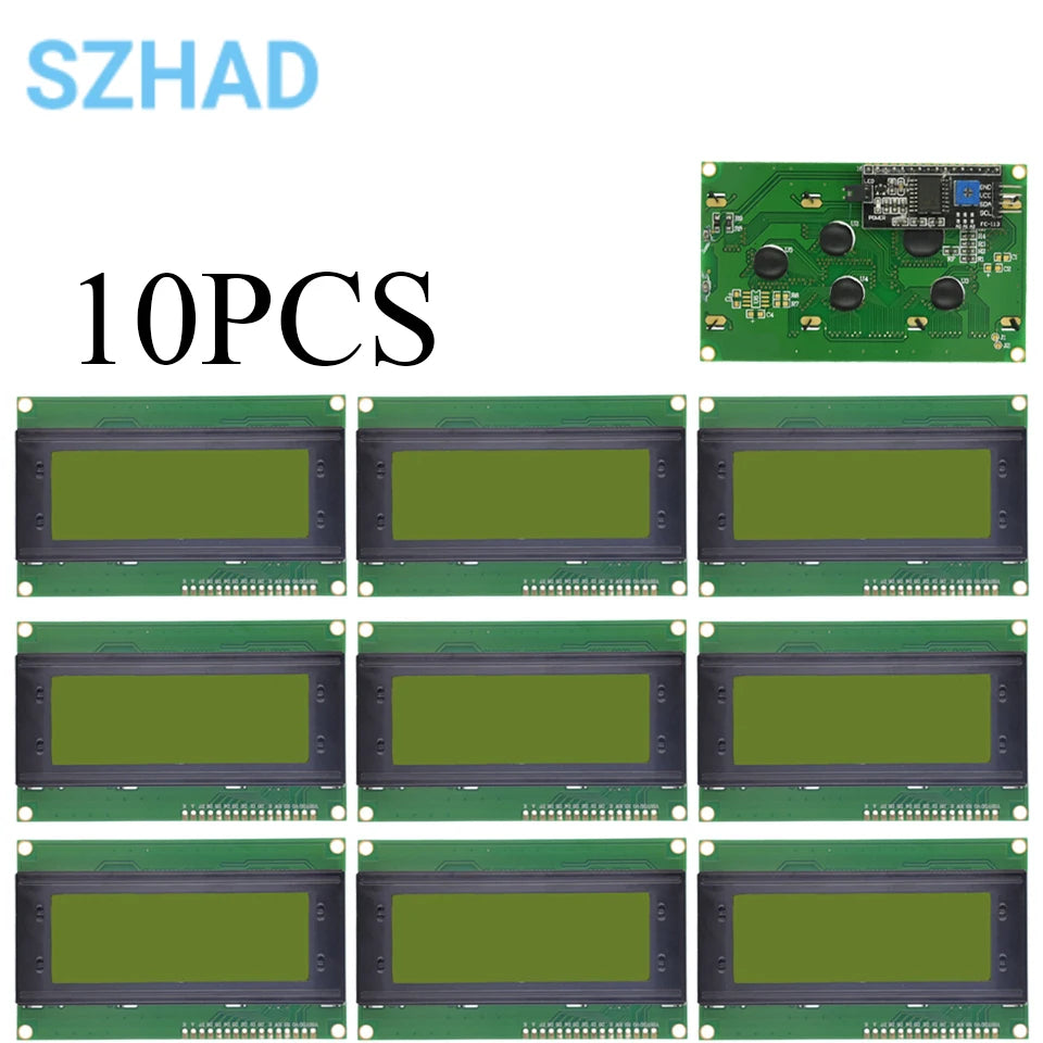 1-10PCS 2004A LCD Display Module I2C IIC Interface 20x4 Character Screen 3.3V 5V Blue Yellow-Green Backlight for Arduino