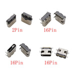 10Pcs USB Connector Type C Female Charging Port Jack 2P/6P/16P/24 Pin Soldering PCB SMD SMT DIY USB-C Socket Adapter