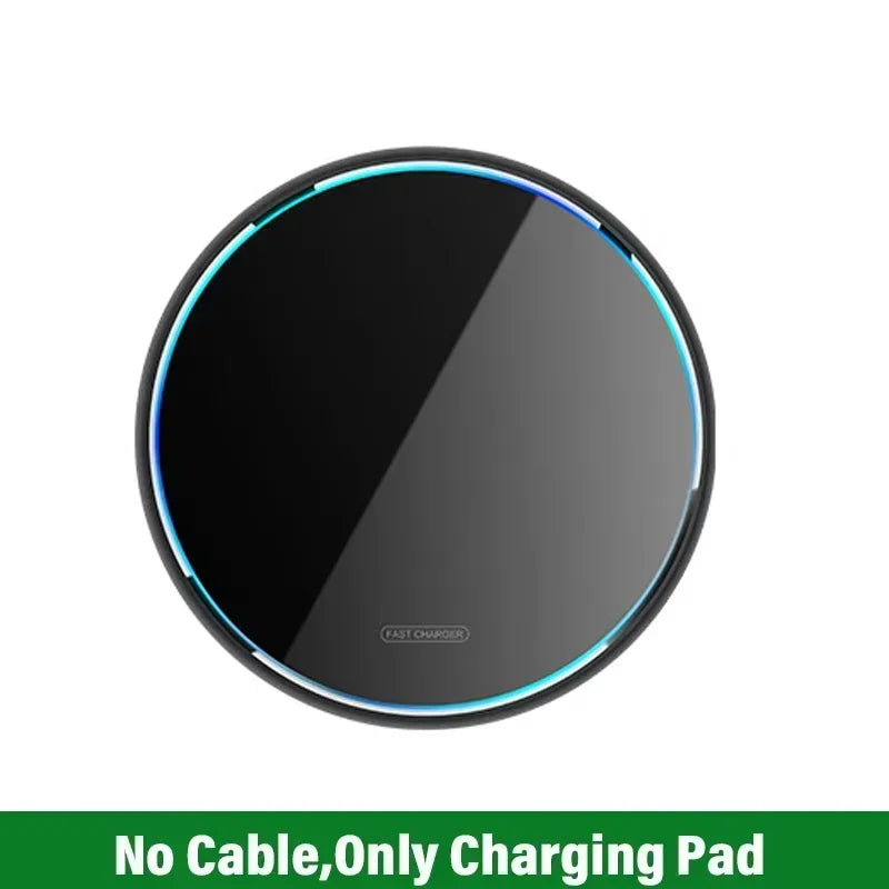 Phone Acrylic Metal Wireless Charger Station Led Light for iPhone 16 15 14 13 12 Pro Max Samsung S24 Xiaomi Mini Fast Charging