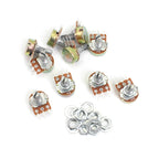 5PCS Linear Taper Potentiometer Kit WH148 B1K B2K B5K B10K B20K B50K B100K B250K B500K B1M 15mm Shaft 3Pin with Nuts and Washers