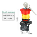 XB4 22mm Key Select Knob Switch 2/3 Position Self Locking Momentary Self Reset Key Emergency Stop Power Push Button Switch 10A