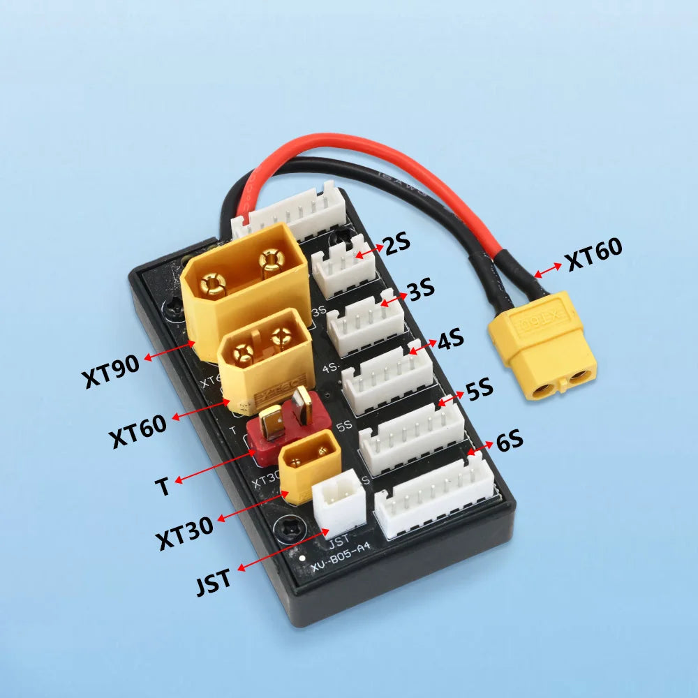 XT30 XT60 XT90 JST T Plug 2-6S Parallel Charging Board Lipo Battery Charger Connector for Imax B6 B6AC ISDT Q6 Lite Charger