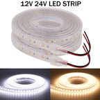 IP67 Waterproof LED Strip Light 12V 24V 2835 120Leds/m Flexible LED Tape Ribbon Rope Light White/Warm White/Natural White 1-10m