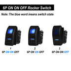 Blue Led Rocker Button Switch SPST&DPDT ON Momentary 5Pin/6Pin/7Pin/8Pin/10Pin For Car Marine Boat ARB Parts Camper Accessories