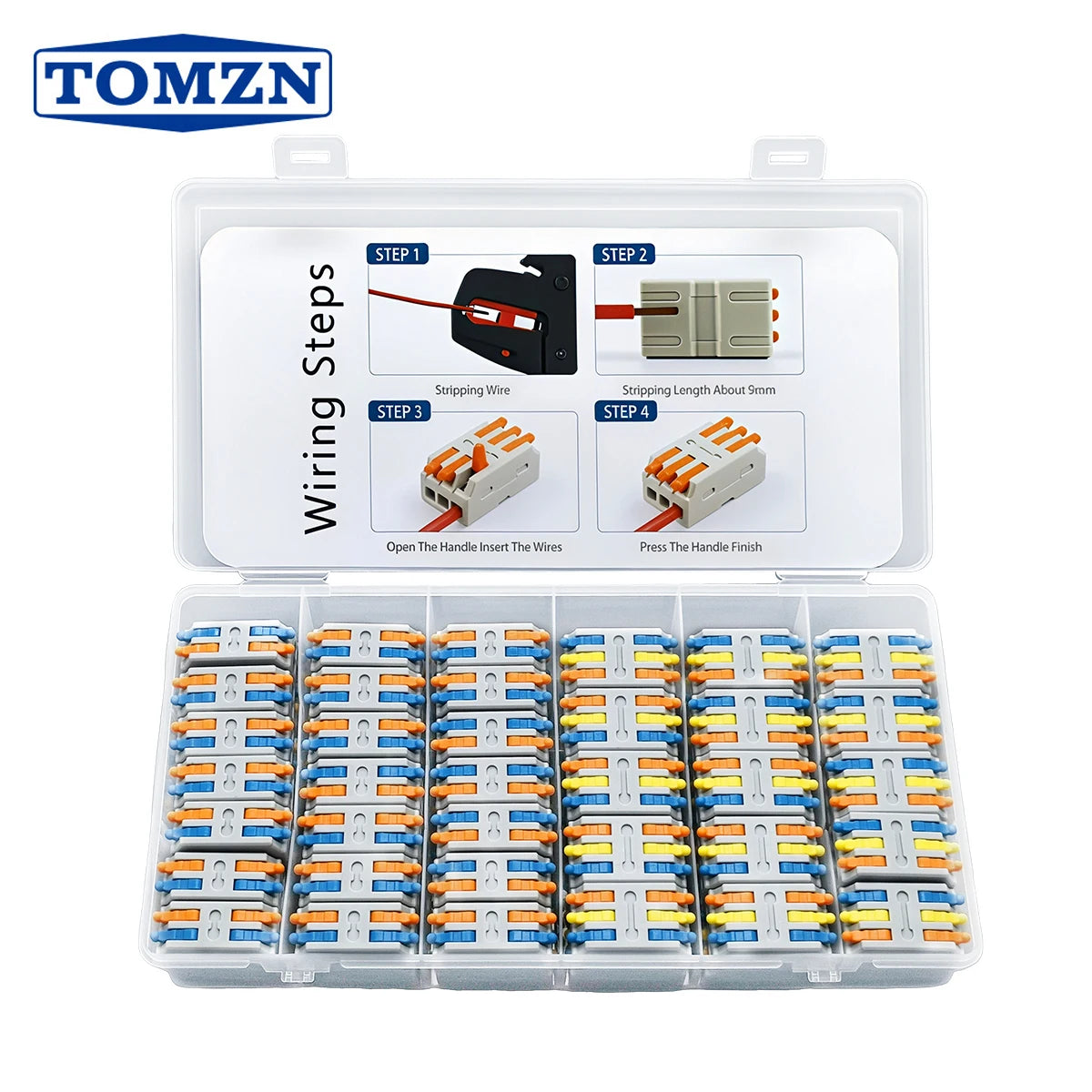 TOMZN Lever Wire Connectors 30/72 Pcs 2 Way 3 Way Quick Terminal Block, Push-in Tool-Free Reusable Splicing Wire Connector 32A