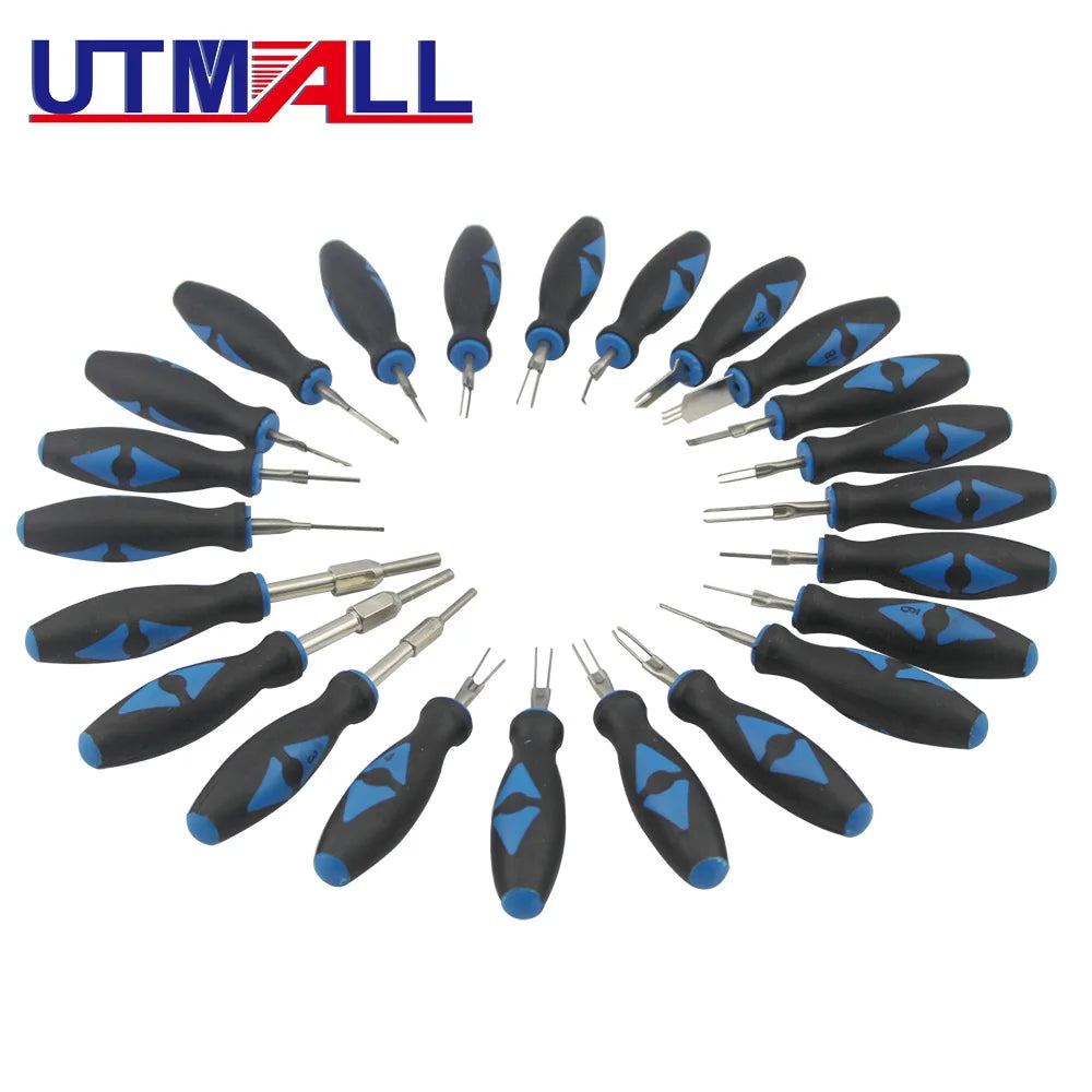 23Pcs Universal Automotive Terminal Release Removal Remover Tool Kit Car Electrical Wiring Crimp Connector Pin Extractor Kit