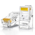 Natalink RJ45 CAT6/5e Connector Network Unshielded Modular Plug Adapter 30μ Gold-Plated 8P8C Crimp UTP for Ethernet Cable
