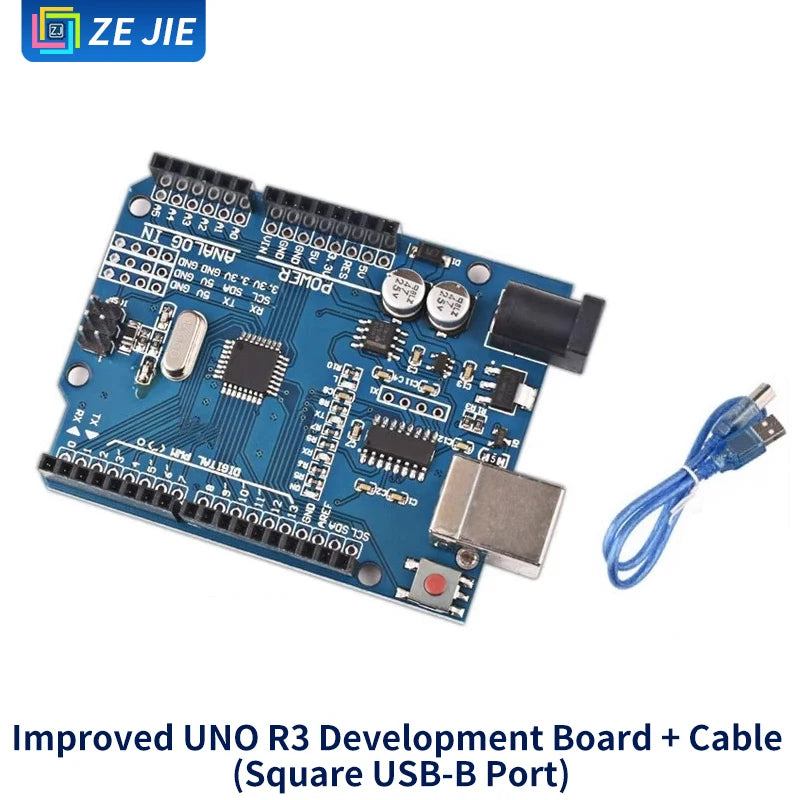 UNO R3 Development Board Kit, Improved Version ATmega328P MCU Module, Compatible with Arduino Nano
